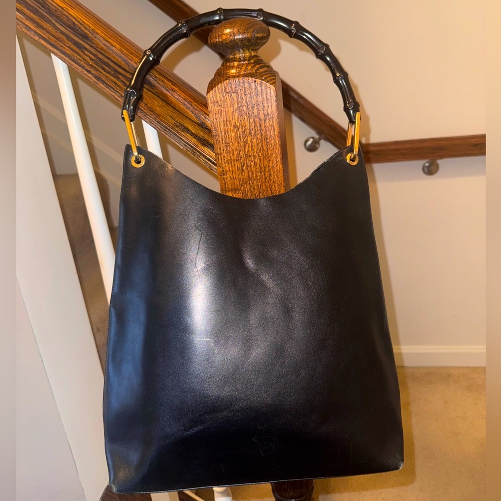Gucci Black Bamboo Shoulder Bag